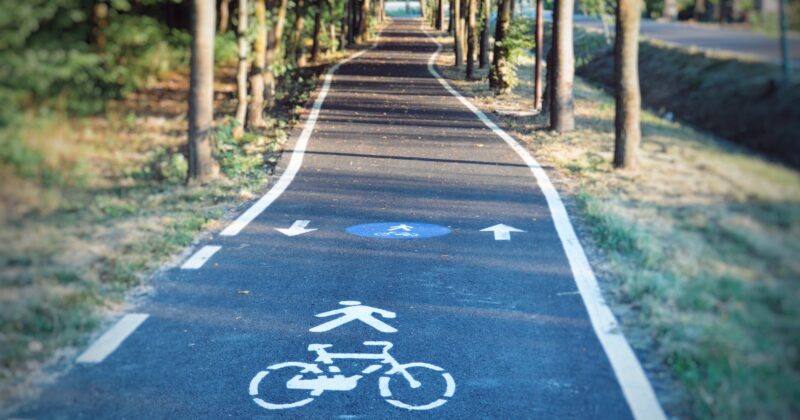 bicycle lane in park